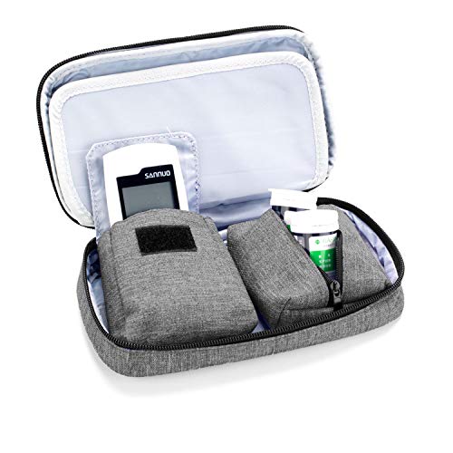 LUXJA Diabetic Supplies Travel Case, Gray - color: Gray