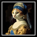 Redxing Stamped Cross Stitch Kits Full Range of Embroidery Starter Kits- Needlepoint Counted Cross Stitch Kits for Beginner Adults 11CT Printed Embroidery Kit- A cat with Pearl Earrings 18×18 inch - color: DIYArtsKit24