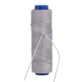 Waxed Thread, Strong Thread for Leather, Upholstery, Shoe, Bag, incl. Needle (Colour: Light Grey) - color: Light Grey