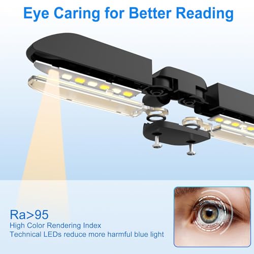Vekkia 14 LED Rechargeable Book Light for Reading at Night - color: Jet Black