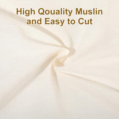 10 Yards Beige Cotton Fabric by the Yard Fabrics,63 Inches Wide Medium Weight Natural Cotton Fabrics,Bleached Muslin Fabric for Sewing Clothing Crafts Material - color: Beige, size: 10 yard