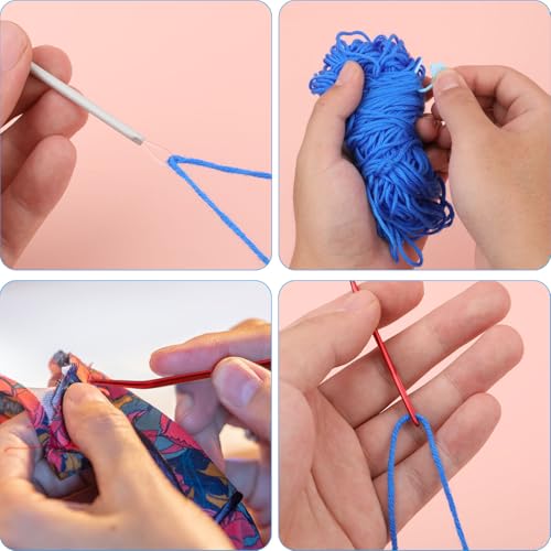 26 Pcs Large Eye Sewing Needles Kit, Yarn Darning Tapestry Needle Set Big Eye Sewing Needles Bent Curved Tip Crochet Needles Stitch Markers Accessories for Weaving Quilting Beading Project Supplies