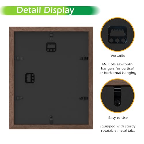 FrameWorks 8” x 10” Dark Oak Wooden Shadow Box Frame – Display Case with Soft Felt Back, Memory Box with Tempered Glass, Display Box with Elegant White Ball Push Pins, Wooden Flower Box - color: Dark Oak, size: 8"x10"