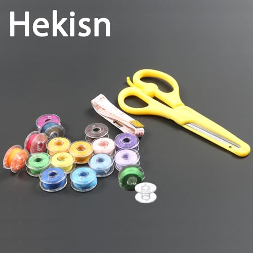 Hekisn Sewing Machine and Embroidery Bobbins, SA156 Bobbins for Brother, Class 15 Transparent Sewing Bobbins (20 Pack)