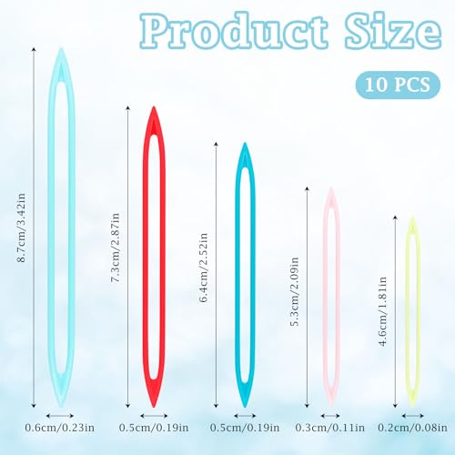 10 Pcs Large Eye Finishing Needles,Plastic Yarn Needles for Sewing Weaving in Ends Tapestry/Darning/Crochet Needle for Thick Bulky Yarn Sewing Knitting Weaving Supplies Accessories (Random Color)