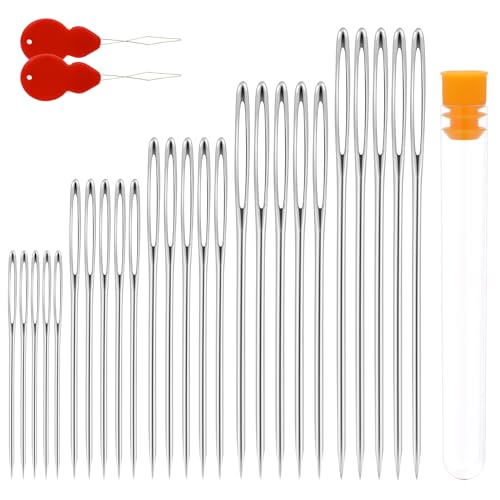 Large Eye Sewing Needles, Stainless Steel Embroidery Needles, 25 Pcs
