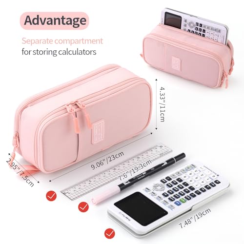 CICIMELON Large Pencil Case Big Storage Pen Pouch Bag with Compartment for School Supplies Office College Teen Boys Girls Adults, Upgraded Pink - color: Upgraded Pink