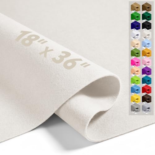 Ivory 18" X 36" Felt Fabric Sheet - 1.6mm Thickness - color: Ivory, size: 18" x 36"