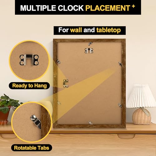 TOFOREVO 11x14 Picture Frames with 8x10 Mat Set of 2, Rustic Brown - color: Rustic Wood, size: 11x14