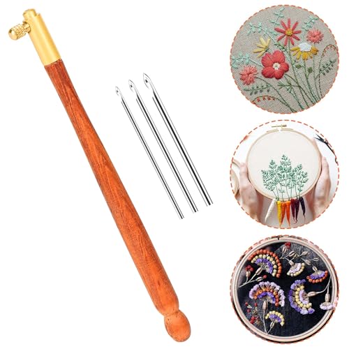 Tambour Hook with 3 Needles 70 100 120 Embroidery Beading Crochet Tools Kit