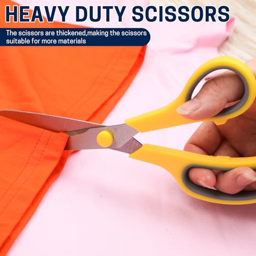 BURVAGY 10 Pack 8" Scissors All Purpose, Heavy Duty Scissors for Office - color: 10 Pack