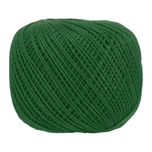 MECCANIXITY Crochet Thread Pearl Cotton Size 3 Green 164 Yards for Crocheting Tatting Knitting Embroidery Sewing - color: Green