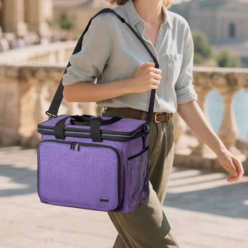 Teamoy Crochet Bag, Knitting Bag Yarn Storage Tote, Yarn Organizer, Purple - color: Purple