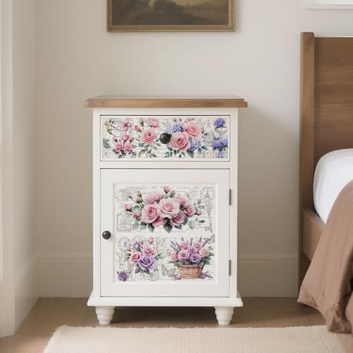 Peacoblue Flowers and Shading Rub On Transfers for Furniture Craft 6"x12" - style: Flowers And Shading