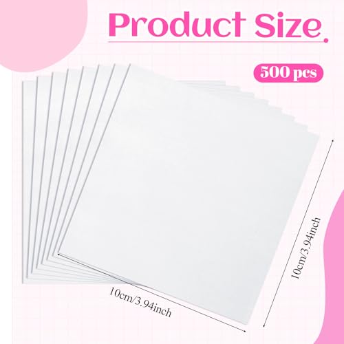 500 Pcs White Cotton Fabric Squares, Solid White Charm Pack Soft Solid Color Precut Quilting Fabric Bundles, for DIY Sewing Patchwork Embroidery Scrapbooking Clothing Craft, 4 x 4 in