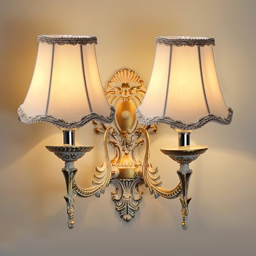 Fuloon Modern European Style Droplight Wall Lamp Candle Chandelier Lamp Shade 6 pcs Set (White) - color: White, size: 6 Pack