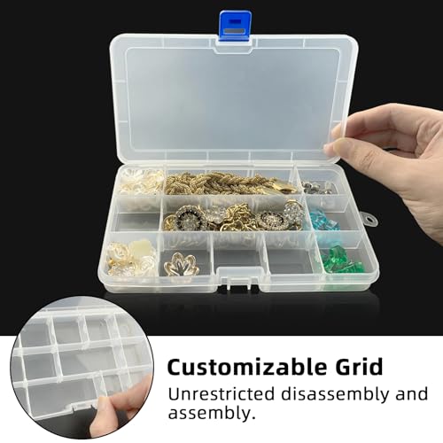 DUOFIRE Plastic Organizer Storage Box, Adjustable Divider 15 Grids, 2 Pack - color: White - 15 Grids, size: 2 pack