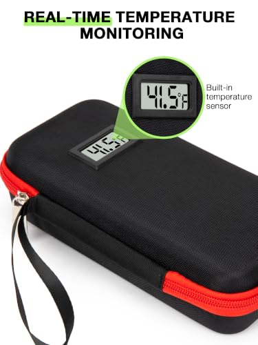 YOUSHARES Custom-Fit Travel Case for 2 Zepbound/Mounjaro with Temp Display - color: 01 Blackred-custom Ice Brick
