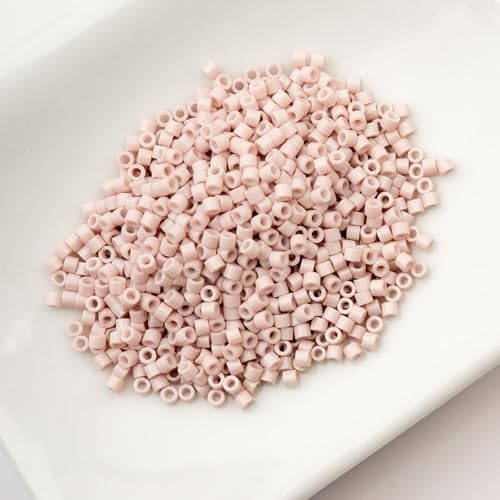 John Bead 25g Cylin Beads Opaque Pale Rose 11/0 Glass Cylindrical Seed Beads for Jewelry Bracelets Necklaces Earrings Making Embroidery - color: Pale Rose