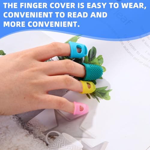 Zonon 20 Pcs Rubber Thimble Finger Protector,Multicolor - color: Multicolor)