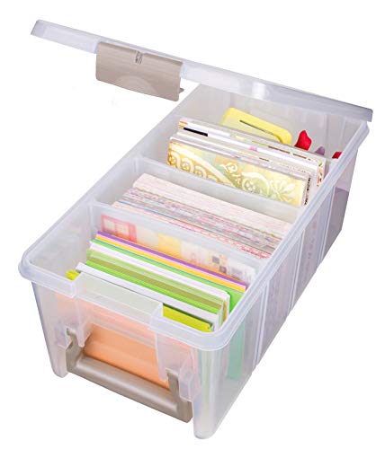 ArtBin Semi Satchel Craft Organizer with 3 Dividers, Clear - color: Gold, size: Pack of 1