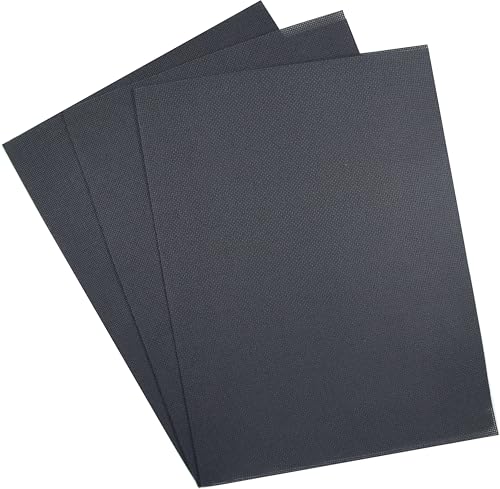 KCS 3 pc of 12" x 18"(30cmx45cm) Counted Cotton Aida Cloth Cross Stitch Fabric (Black,18CT) - color: Black, size: 18CT
