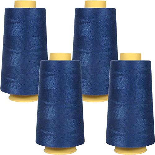 Superpunch SuperSew Thread, 4 Cones of 3000 m, Pack of 4, Blue 2831 - color: Blue 2831