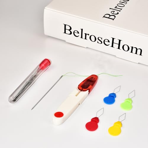 BelroseHom 30 PCS Large Eye Needles for Hand Sewing Crafts with Scissors,Embroidery Needles for Hand Sewing, Crafting, Mending, and DIY Projects, 5 Assorted Sizes - style: Basic（31 Pack）