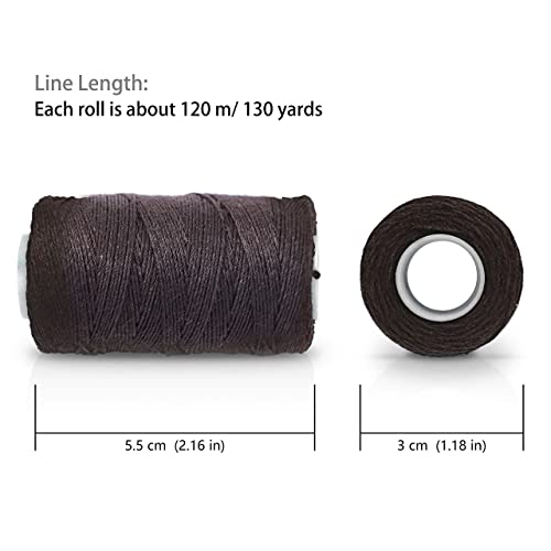 Ryalan Weaving Needle Combo Deal 3 Thread with Needle for Making Wig Sewing Hair Weft Hair Weave Big Medium and Small C Shape Curved Needle with J I Needle (10 Needle, 3 Thread Black, Brown, Blonde) - color: Black Brown Blonde