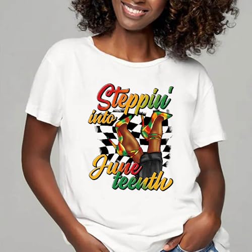 4 Packs Black History Month Iron on Transfer Patches: Juneteenth Heat Transfer Vinyl Decals 1865 Freedom Day Black Women Lettering Waterproof DTF Ready to Press Appliques for T-Shirt Jacket Backpack - style: Juneteenth B