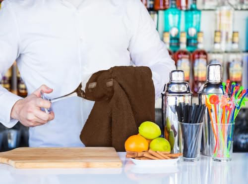 Utopia Towels Kitchen Bar Mops, Pack of 12, 16x19 in, 100% Cotton, Brown - color: Brown, size: 12 Pack