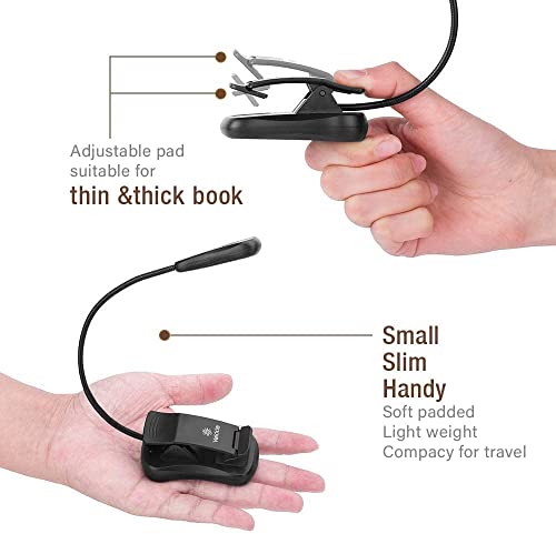 Vekkia 3000K Warm LED Rechargeable Book Light - color: Jet Black