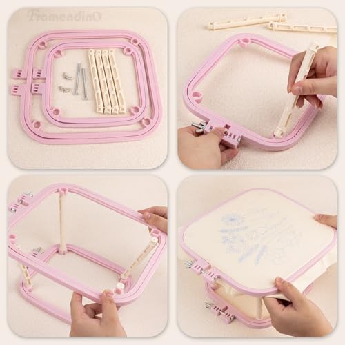 Framendino, Double Layer Embroidery Stand Hoop Hoops Frame for Sewing Craft Projects Purple - color: Purple