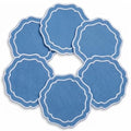 Linen Coasters for Drinks, Set of 6, 6 inch, Ocean - color: 1249 - Ocean, size: 6 inches