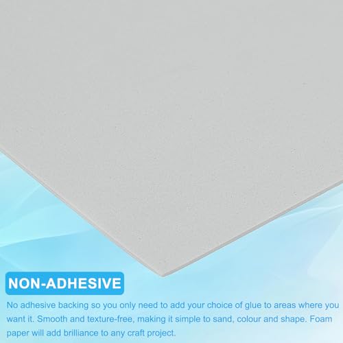 PATIKIL EVA Foam Sheet 10Pcs 12x8 Inch 2mm Thick Gray - color: Gray