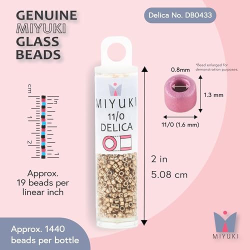 Miyuki Delica Seed Beads - color: DB0433 - Galvanized Champagne