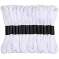 14 Skeins White Embroidery Floss, White Embroidery Thread, Friendship Bracelet String, Cross Stitch for DIY Making, Embroidery Crafts - color: White-1