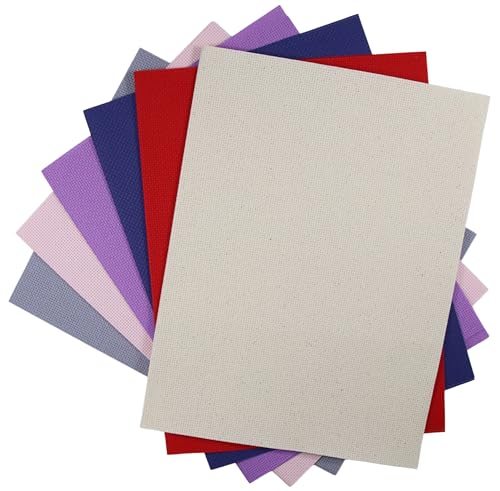 KCS 6 pc of 12" x 18" (30cmx45cm) 14 Count Cotton Aida Cloth Cross Stitch Fabric (14CT-J) - color: 14ct-j