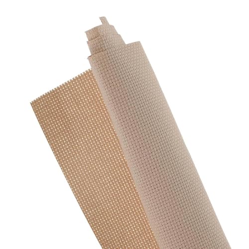 Essentials By Leisure Arts Aida Cloth, 14 Count, Beige, 12pc, Bulk, Cross Stitch Fabric, Embroidery Fabric, Cross Stitch Supplies for Crafting, Stitching, and Sewing Projects 15X18 - color: Beige