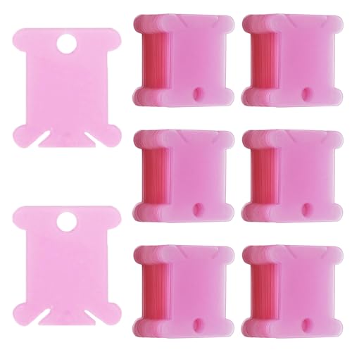 150Pcs Plastic Embroidery Floss Bobbins, Pink Plastic Floss Bobbins Embroidery Floss Cards Embroidery Thread Organizer Cross Stitch Floss Bobbin Plastic Bobbin for Embroidery Floss, SATONBEYI - color: Pink