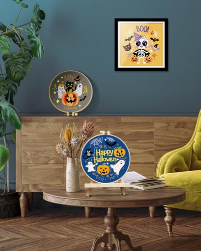 TINDTOP Halloween Embroidery Kit for Adult, Embroidery DIY Starter Kit - color: Halloween 3 Kits A