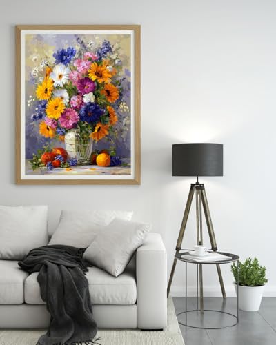 Moohue 14 ct Counted Cross Stitch Kits for Adults Flowers Cross Stitch Patterns Stamped Printed Cross Stitch Kits (Flowers 8) - color: Flowers 8