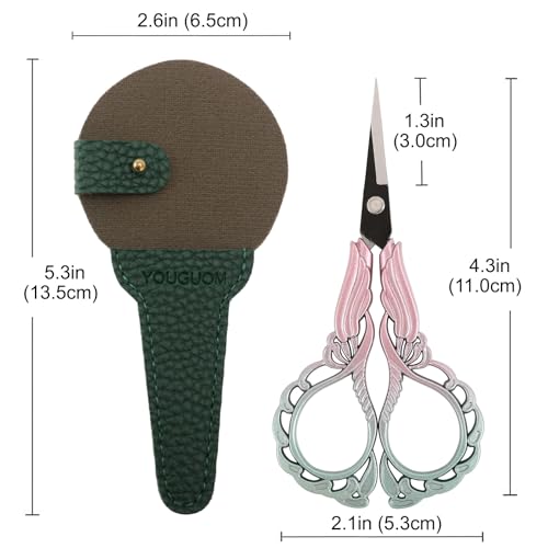 YOUGUOM Detail Scissors with Cover, Small Craft Shears - color: Pink