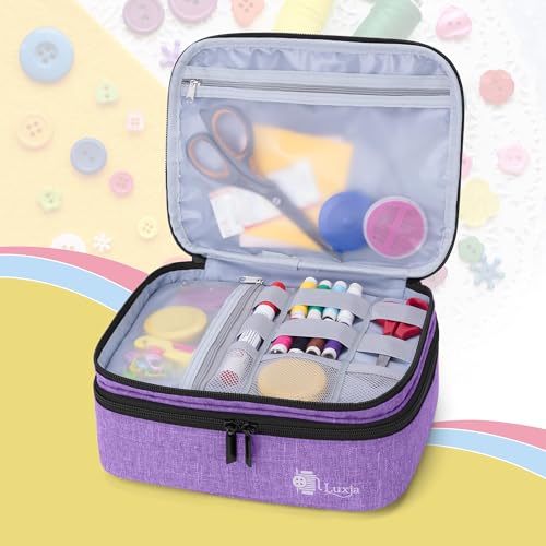 Luxja Double-Layer Medium Sewing Organizer, Purple - color: Purple, size: Medium