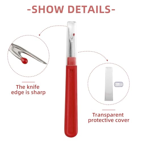 DEFUTAY 7 Pcs Seam Sewing Ripper Set, Thread Remover Kit with 2 Scissors, Handy Stitch Ripper Sewing Tool for Opening Seams,Hems(7 in 1)