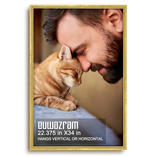 Ornate Gold 22.375x34 Frame - Single Frame, 22.375 x 34 Poster Frame for Artwork, Puzzles, Photos and Movie Posters Picture Frames - size: 22.375" x 34"