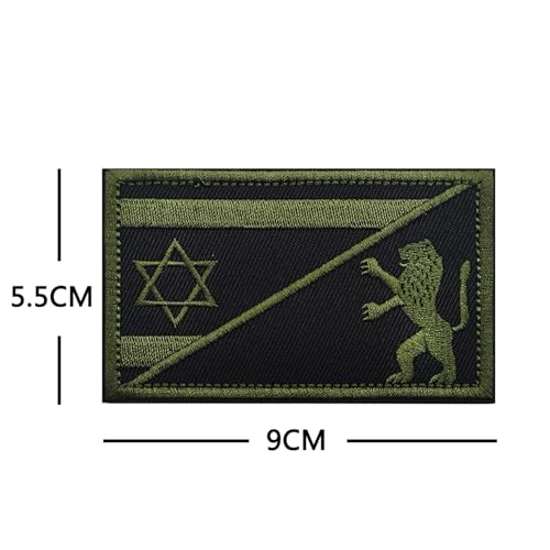 2 Pack Star of David Lion Embroidered Hook Loop Tactical Patch - color: color_r