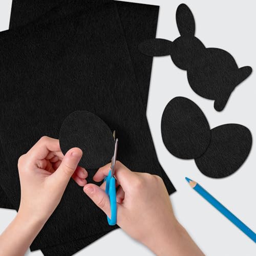 20 Pcs Black Felt Fabric Sheet 8" x 12" Assorted Color Felt Fabric Sheets for Crafts DIY Handcraft Sewing Squares Patchwork Nonwoven - color: Black
