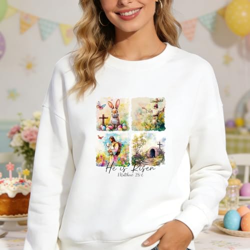Wxiben Dtf Transfers Ready to Press - 20 Pcs Easter Religious Iron on Transfers for T-Shirts Christian Jesus Heat Transfer Vinyl Sticker Bunny Bible Iron on Patches for Clothes Pillows DIY Crafts - style: Easter Religious