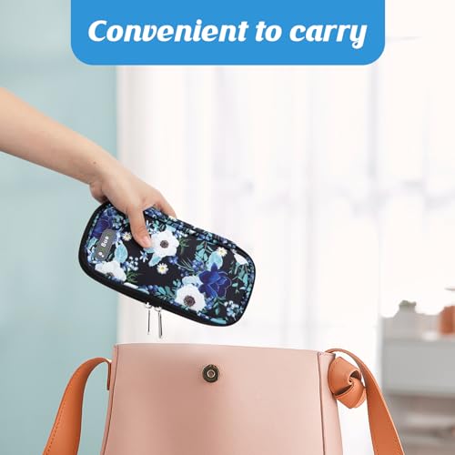 YOUSHARES Insulin Cooler Travel Case - Portable Refrigerated Medicine Case for Insulin Pen, Medication and Diabetic Supplies with 2 TSA Approved Ice Pack - color: Silver Lotus